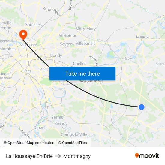La Houssaye-En-Brie to Montmagny map