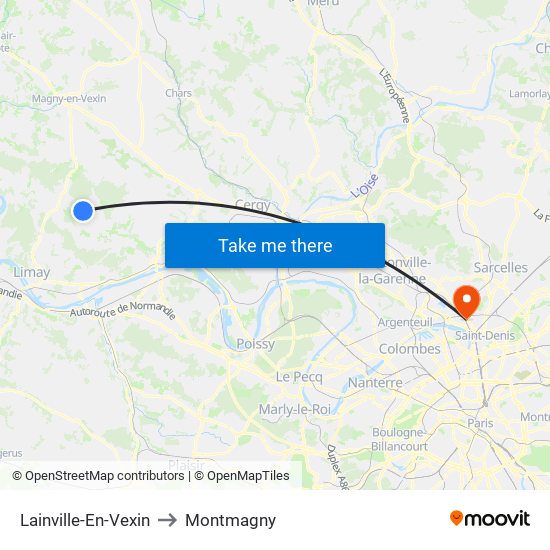 Lainville-En-Vexin to Montmagny map