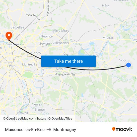 Maisoncelles-En-Brie to Montmagny map