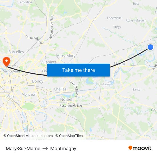 Mary-Sur-Marne to Montmagny map