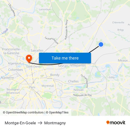 Montge-En-Goele to Montmagny map