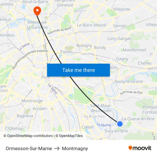 Ormesson-Sur-Marne to Montmagny map