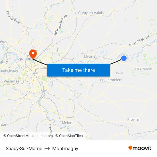 Saacy-Sur-Marne to Montmagny map
