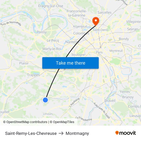 Saint-Remy-Les-Chevreuse to Montmagny map