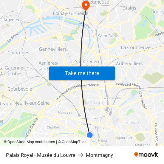 Palais Royal - Musée du Louvre to Montmagny map
