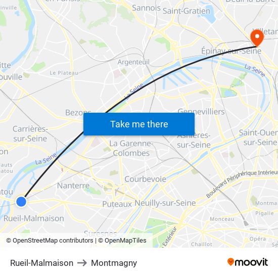 Rueil-Malmaison to Montmagny map