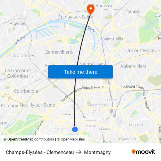 Champs-Élysées - Clemenceau to Montmagny map