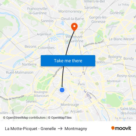 La Motte-Picquet - Grenelle to Montmagny map