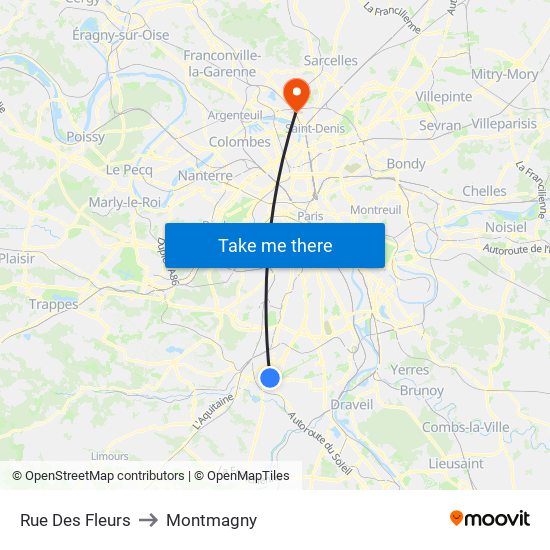 Rue Des Fleurs to Montmagny map