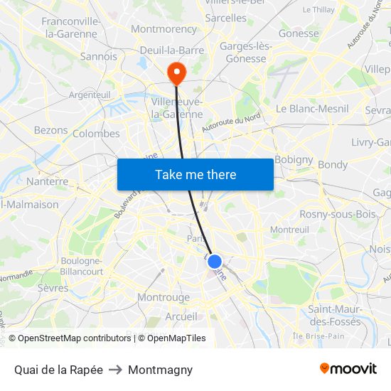 Quai de la Rapée to Montmagny map