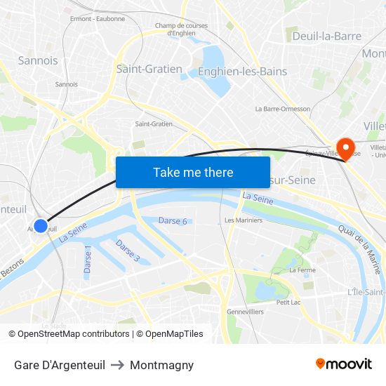 Gare D'Argenteuil to Montmagny map