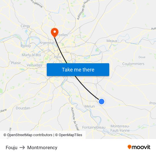 Fouju to Montmorency map