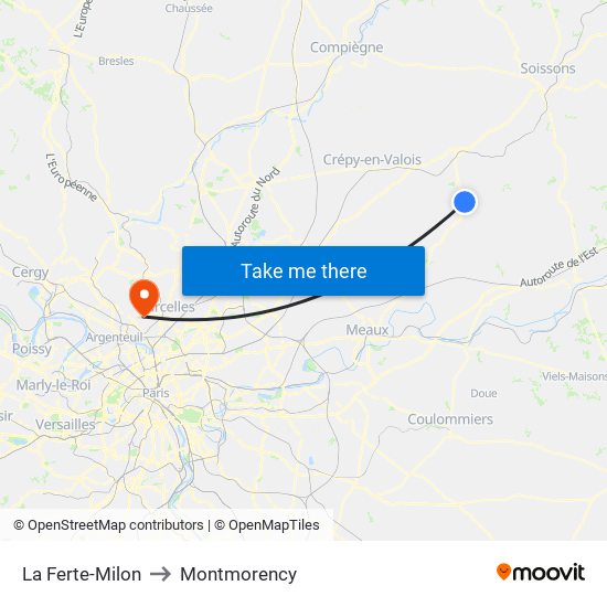 La Ferte-Milon to Montmorency map