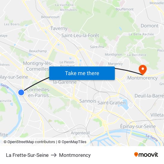 La Frette-Sur-Seine to Montmorency map