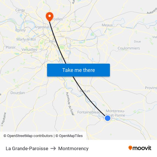 La Grande-Paroisse to Montmorency map