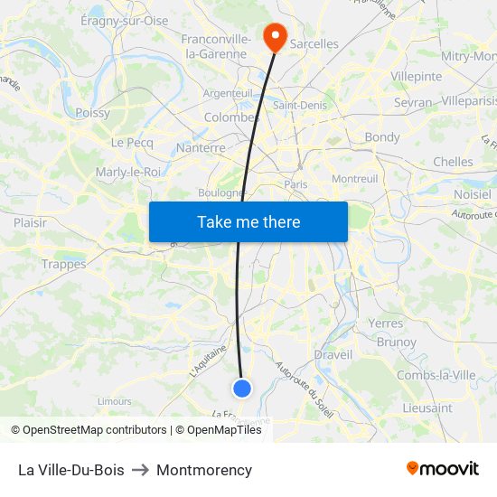 La Ville-Du-Bois to Montmorency map