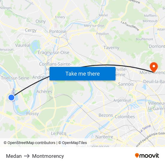 Medan to Montmorency map