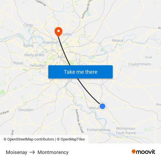 Moisenay to Montmorency map