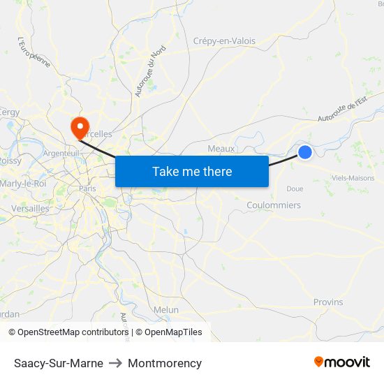 Saacy-Sur-Marne to Montmorency map