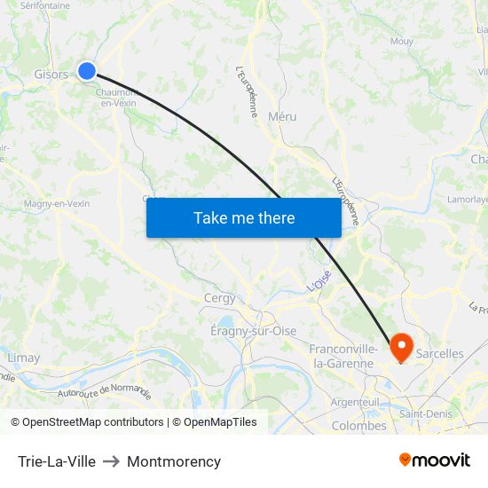 Trie-La-Ville to Montmorency map