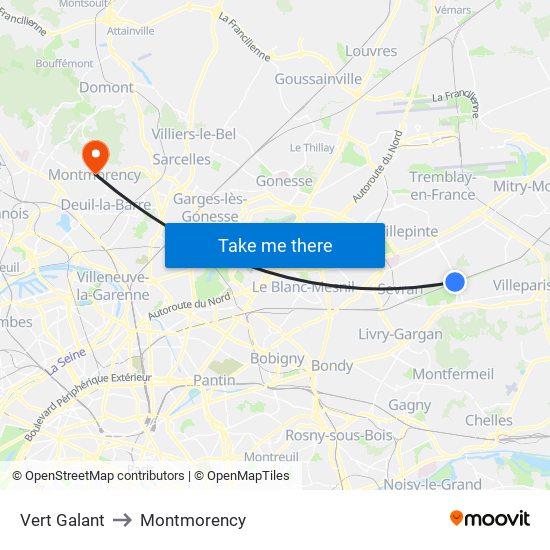 Vert Galant to Montmorency map