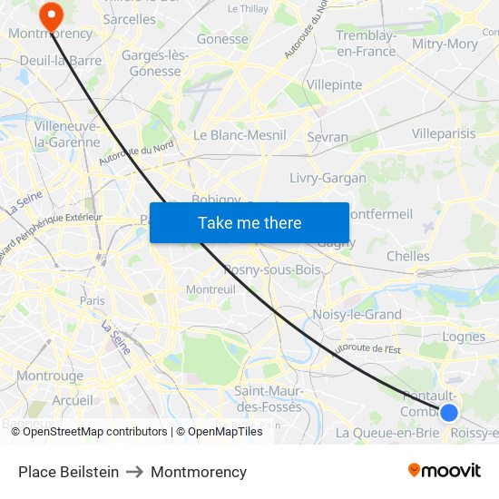 Place Beilstein to Montmorency map