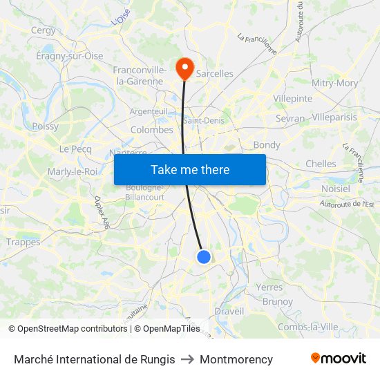 Marché International de Rungis to Montmorency map