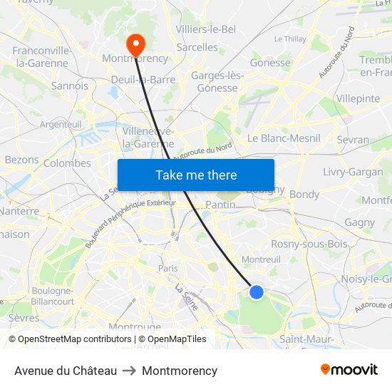 Avenue du Château to Montmorency map