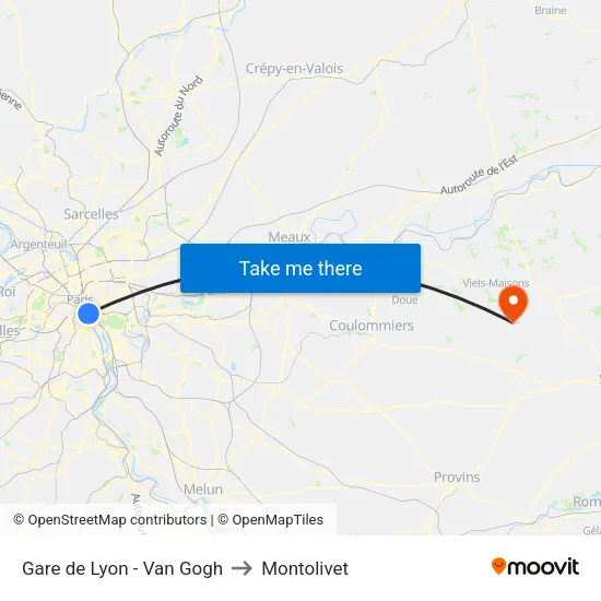 Gare de Lyon - Van Gogh to Montolivet map