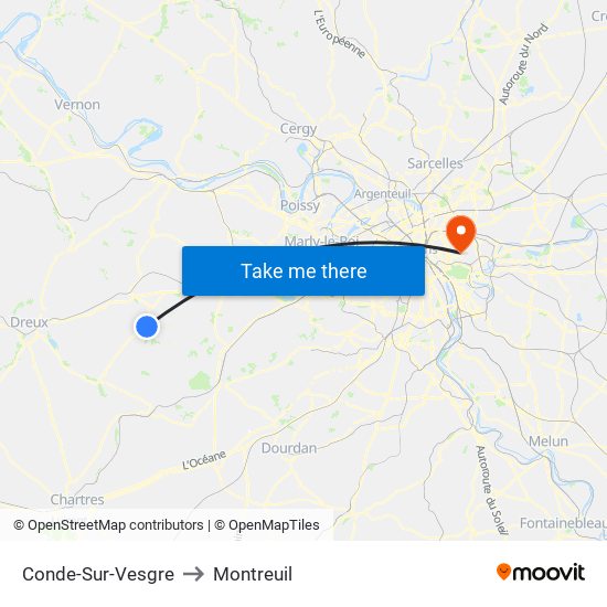 Conde-Sur-Vesgre to Montreuil map