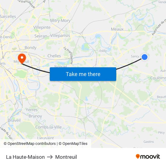 La Haute-Maison to Montreuil map