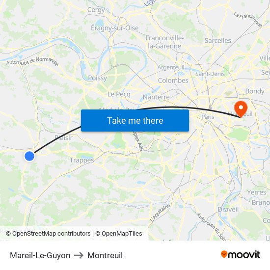 Mareil-Le-Guyon to Montreuil map