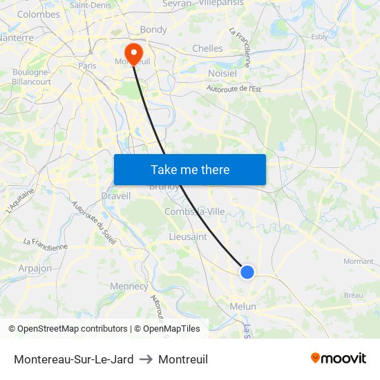 Montereau-Sur-Le-Jard to Montreuil map