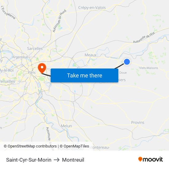 Saint-Cyr-Sur-Morin to Montreuil map