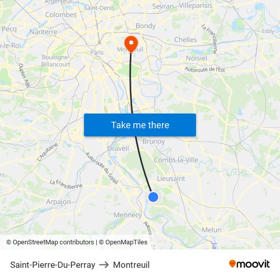 Saint-Pierre-Du-Perray to Montreuil map