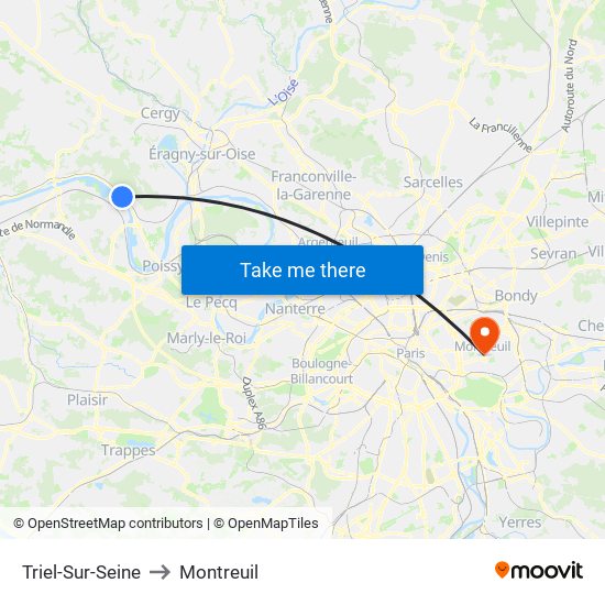 Triel-Sur-Seine to Montreuil map