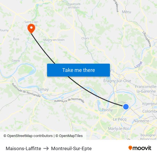Maisons-Laffitte to Montreuil-Sur-Epte map