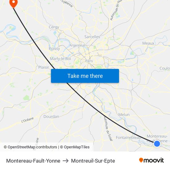 Montereau-Fault-Yonne to Montreuil-Sur-Epte map