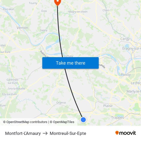 Montfort-L'Amaury to Montreuil-Sur-Epte map