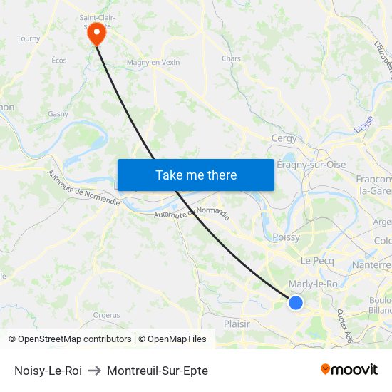 Noisy-Le-Roi to Montreuil-Sur-Epte map