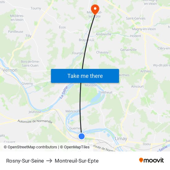 Rosny-Sur-Seine to Montreuil-Sur-Epte map