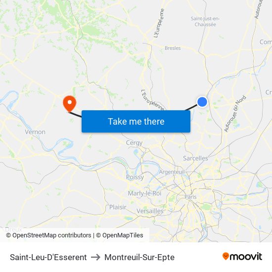Saint-Leu-D'Esserent to Montreuil-Sur-Epte map