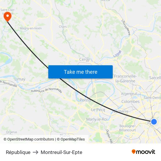 République to Montreuil-Sur-Epte map