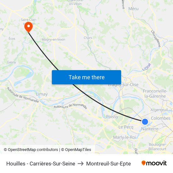 Houilles - Carrières-Sur-Seine to Montreuil-Sur-Epte map