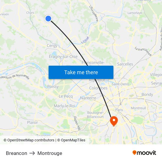 Breancon to Montrouge map