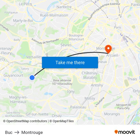 Buc to Montrouge map