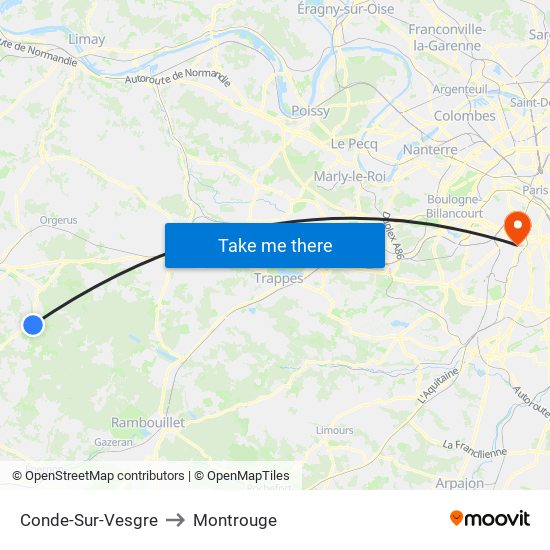 Conde-Sur-Vesgre to Montrouge map