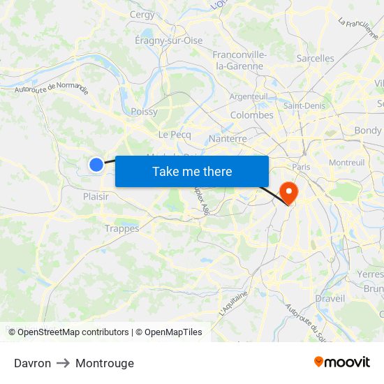 Davron to Montrouge map