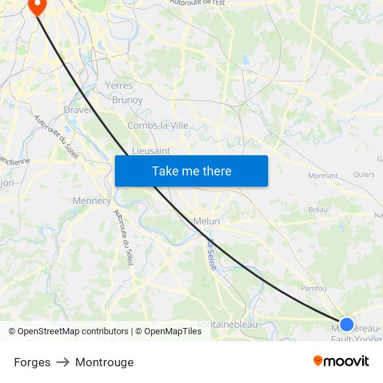 Forges to Montrouge map