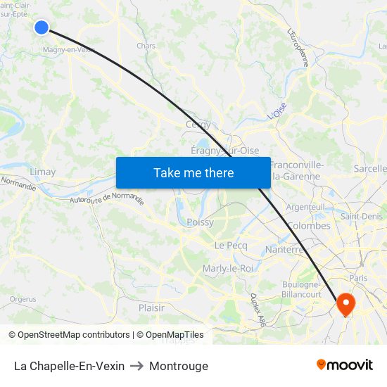 La Chapelle-En-Vexin to Montrouge map